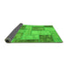 Sideview of Patchwork Green Transitional Rug, abs1264grn