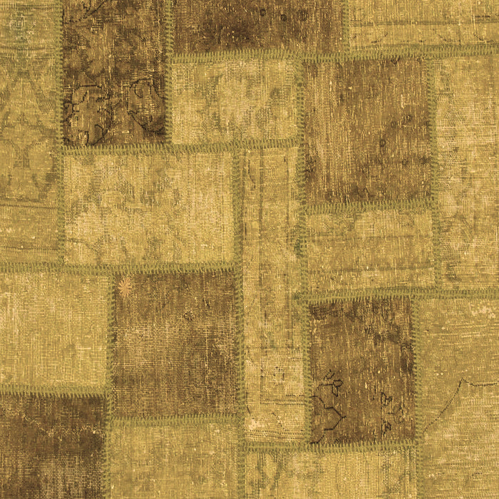 Square Machine Washable Patchwork Brown Transitional Rug, wshabs1264brn