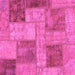 Square Patchwork Pink Transitional Rug, abs1264pnk