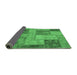 Sideview of Patchwork Emerald Green Transitional Rug, abs1264emgrn