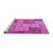 Sideview of Machine Washable Patchwork Purple Transitional Area Rugs, wshabs1264pur