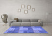 Machine Washable Patchwork Blue Transitional Rug in a Living Room, wshabs1265blu