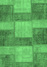 Patchwork Emerald Green Transitional Rug, abs1265emgrn