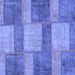 Square Patchwork Blue Transitional Rug, abs1265blu