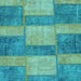 Square Patchwork Light Blue Transitional Rug, abs1265lblu