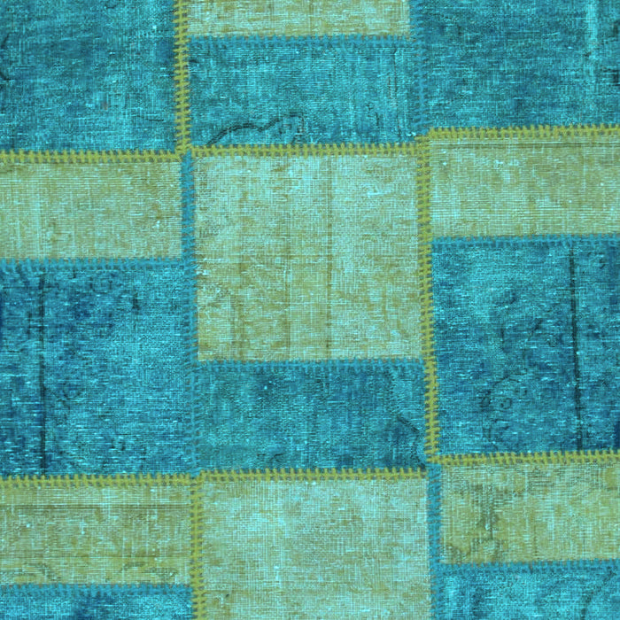 Machine Washable Patchwork Light Blue Transitional Rug, wshabs1265lblu