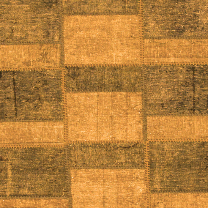 Square Machine Washable Patchwork Orange Transitional Area Rugs, wshabs1265org