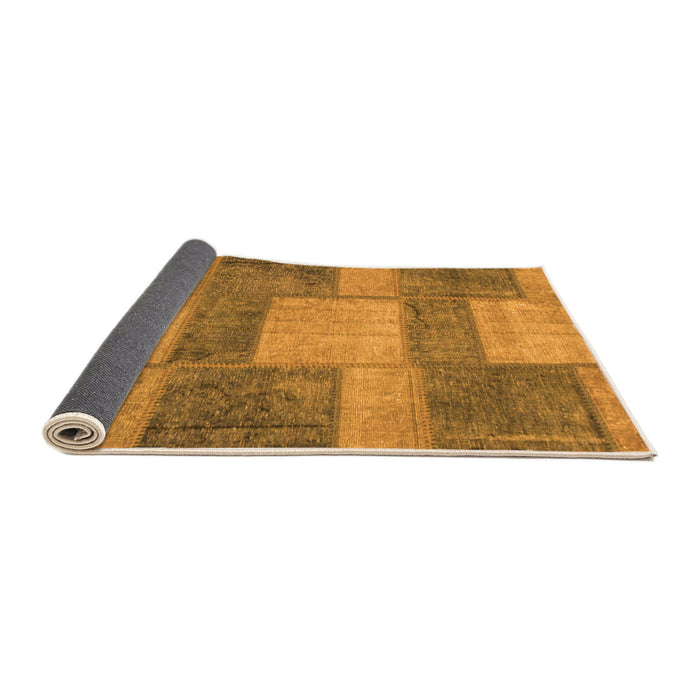 Sideview of Patchwork Orange Transitional Rug, abs1265org
