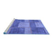 Sideview of Machine Washable Patchwork Blue Transitional Rug, wshabs1265blu