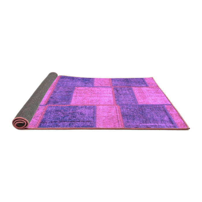 Sideview of Patchwork Purple Transitional Rug, abs1265pur