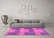 Machine Washable Patchwork Pink Transitional Rug in a Living Room, wshabs1265pnk