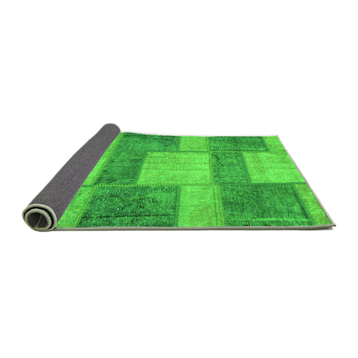 Sideview of Patchwork Green Transitional Rug, abs1265grn