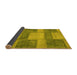 Sideview of Patchwork Yellow Transitional Rug, abs1265yw