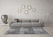 Machine Washable Patchwork Gray Transitional Rug in a Living Room,, wshabs1265gry