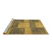 Sideview of Machine Washable Patchwork Brown Transitional Rug, wshabs1265brn