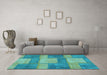 Machine Washable Patchwork Light Blue Transitional Rug in a Living Room, wshabs1265lblu