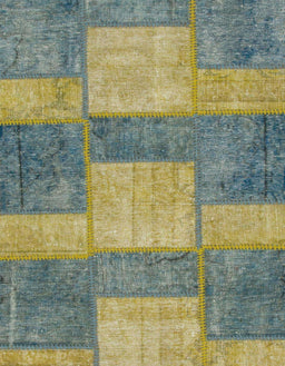 Abstract Copper Green Patchwork Rug, abs1265