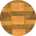 Round Patchwork Orange Transitional Rug, abs1265org