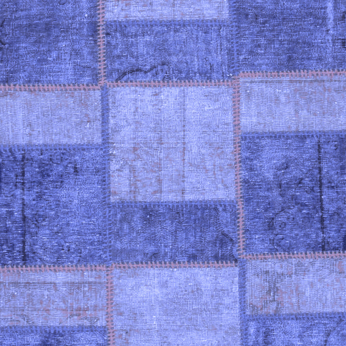 Machine Washable Patchwork Blue Transitional Rug, wshabs1265blu