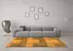 Machine Washable Patchwork Orange Transitional Area Rugs in a Living Room, wshabs1265org