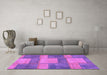 Machine Washable Patchwork Purple Transitional Area Rugs in a Living Room, wshabs1265pur