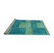 Sideview of Machine Washable Patchwork Light Blue Transitional Rug, wshabs1265lblu