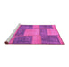 Sideview of Machine Washable Patchwork Pink Transitional Rug, wshabs1265pnk