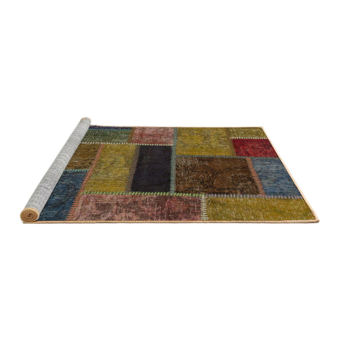 Sideview of Machine Washable Abstract Bakers Brown Rug, wshabs1266