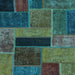 Square Patchwork Light Blue Transitional Rug, abs1266lblu