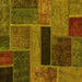 Square Patchwork Yellow Transitional Rug, abs1266yw