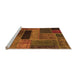 Sideview of Machine Washable Patchwork Orange Transitional Area Rugs, wshabs1266org