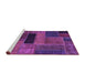 Sideview of Machine Washable Patchwork Purple Transitional Area Rugs, wshabs1266pur