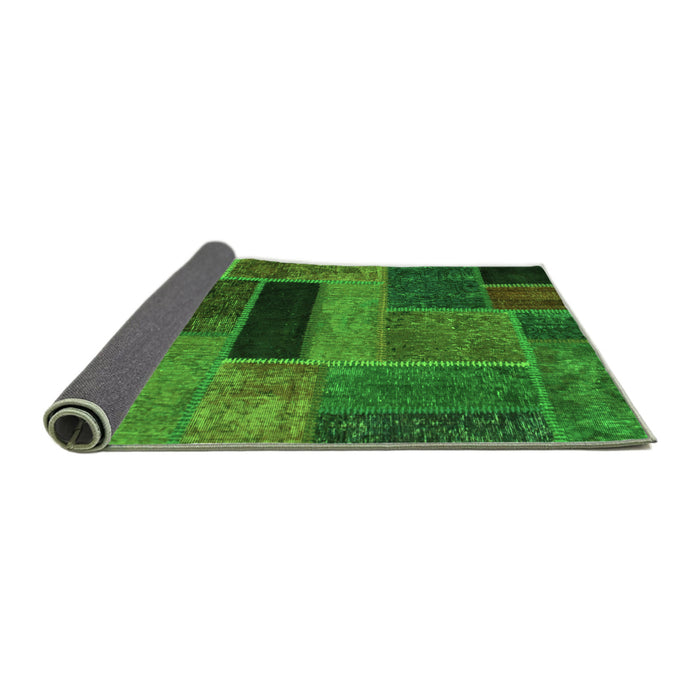 Sideview of Patchwork Green Transitional Rug, abs1266grn