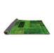 Sideview of Patchwork Green Transitional Rug, abs1266grn