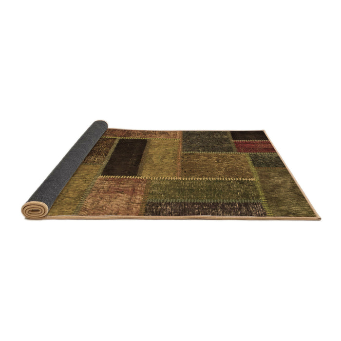 Sideview of Patchwork Brown Transitional Rug, abs1266brn
