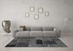 Machine Washable Patchwork Gray Transitional Rug in a Living Room,, wshabs1266gry