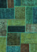 Machine Washable Patchwork Turquoise Transitional Area Rugs, wshabs1266turq