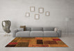 Machine Washable Patchwork Orange Transitional Area Rugs in a Living Room, wshabs1266org