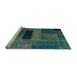 Sideview of Machine Washable Patchwork Light Blue Transitional Rug, wshabs1266lblu