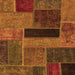 Square Machine Washable Patchwork Orange Transitional Area Rugs, wshabs1266org