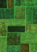 Machine Washable Patchwork Green Transitional Area Rugs, wshabs1266grn