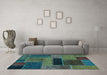 Machine Washable Patchwork Light Blue Transitional Rug in a Living Room, wshabs1266lblu