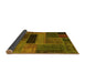 Sideview of Patchwork Yellow Transitional Rug, abs1266yw