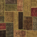 Square Machine Washable Patchwork Brown Transitional Rug, wshabs1266brn