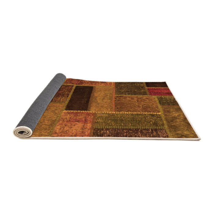 Sideview of Patchwork Orange Transitional Rug, abs1266org