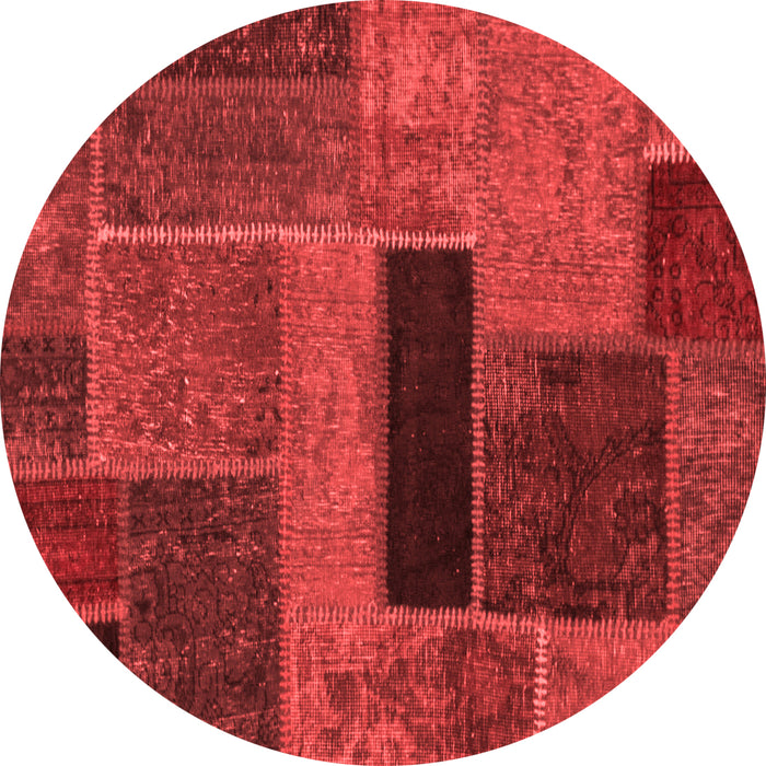 Machine Washable Patchwork Red Transitional Rug, wshabs1266red