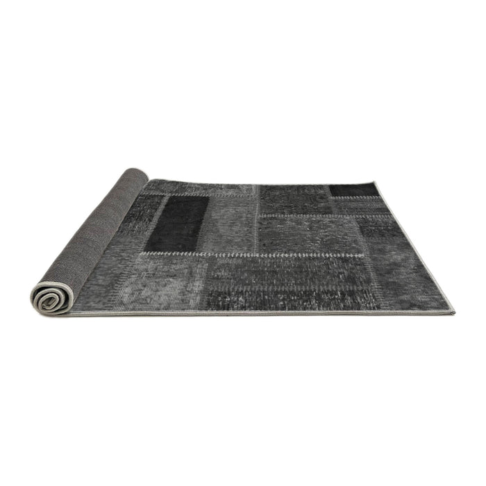 Sideview of Patchwork Gray Transitional Rug, abs1266gry