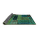 Sideview of Patchwork Turquoise Transitional Rug, abs1266turq