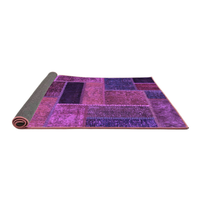 Sideview of Patchwork Purple Transitional Rug, abs1266pur