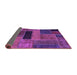 Sideview of Patchwork Purple Transitional Rug, abs1266pur